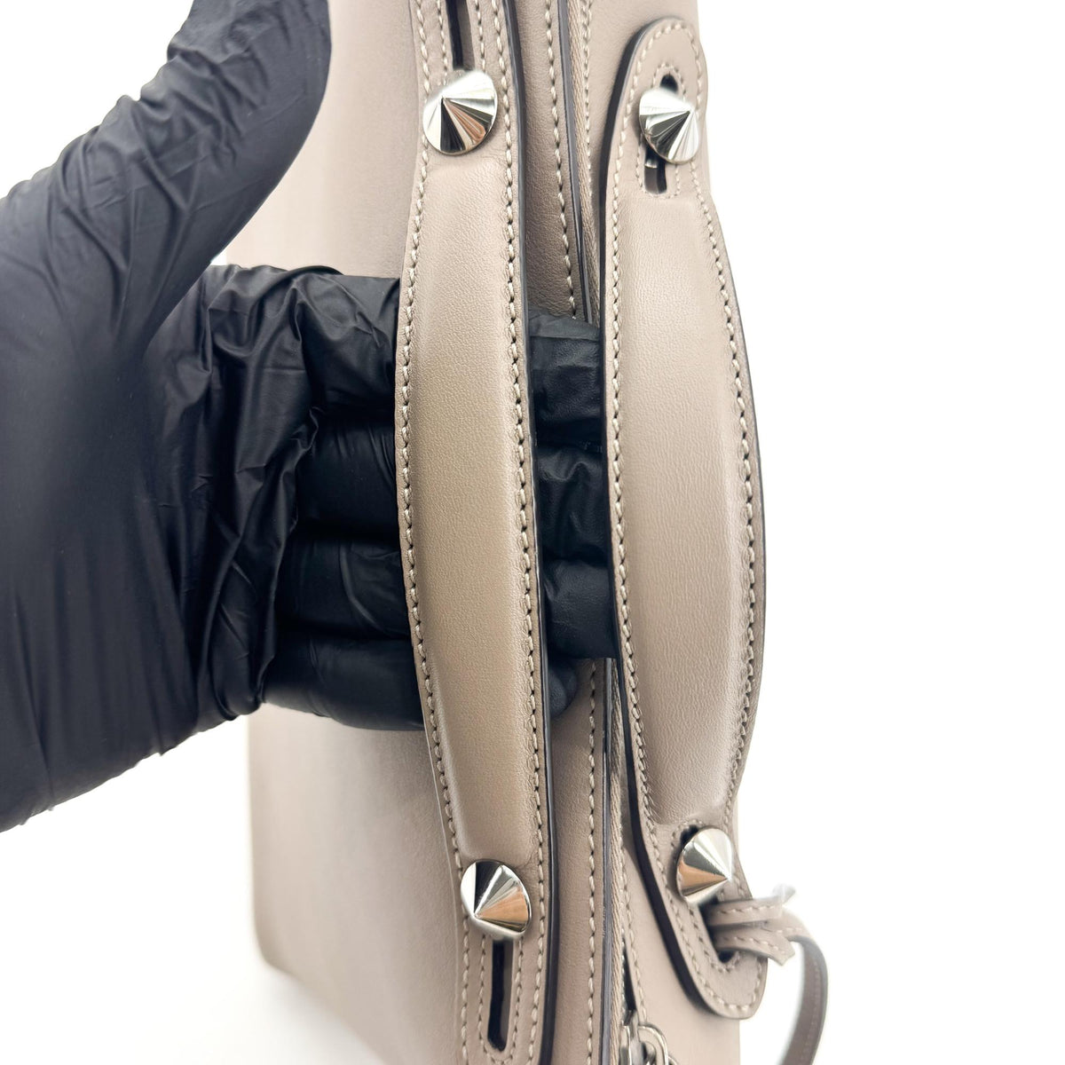 Fendi By The Way Satchel Calfskin, Gray, Calfskin, Handbag