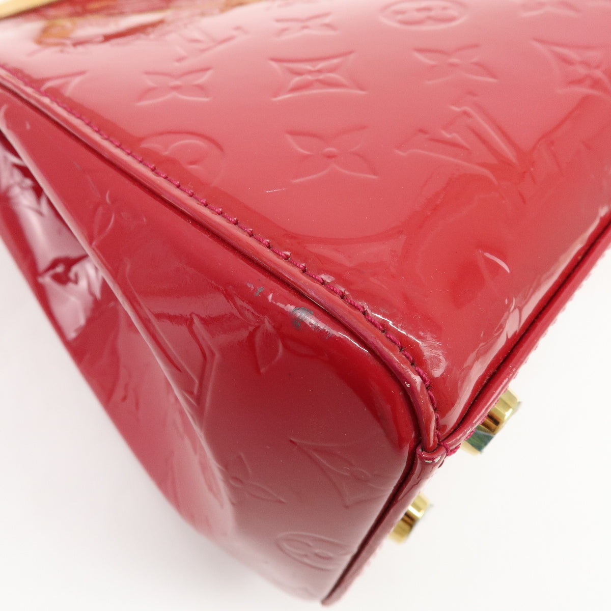 Louis Vuitton Brea Monogram Vernis, Red, Leather, Handbag