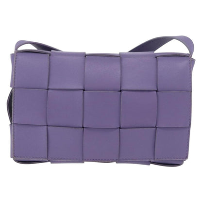 Bottega Veneta Cassette Maxi Intrecciato Leather, Purple, Leather, Crossbody Bag