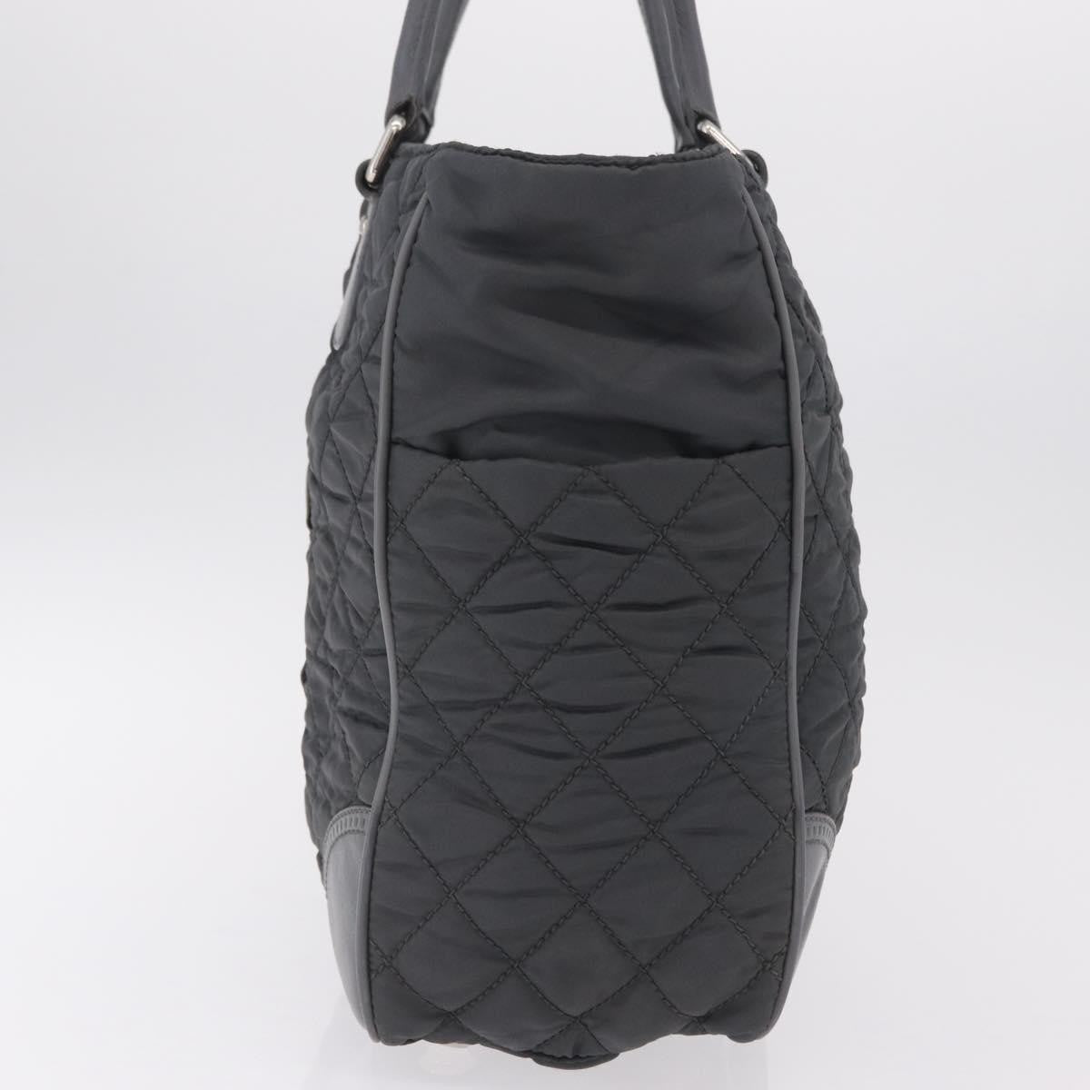 Chanel Vintage CC Quilted Nylon, Gray, Nylon, Tote Bag