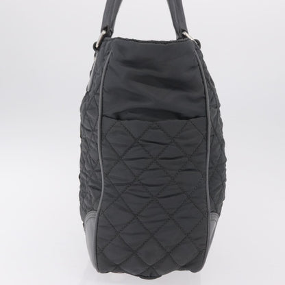 Chanel Vintage CC Quilted Nylon, Gray, Nylon, Tote Bag