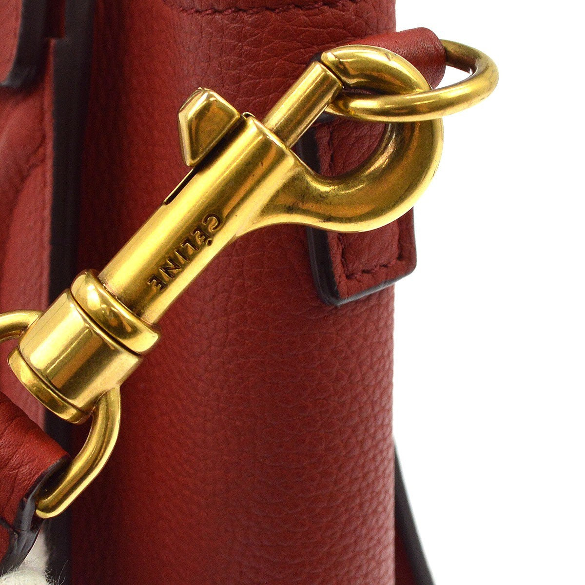 Celine Luggage Grainy Leather, Red, Leather, Handbag