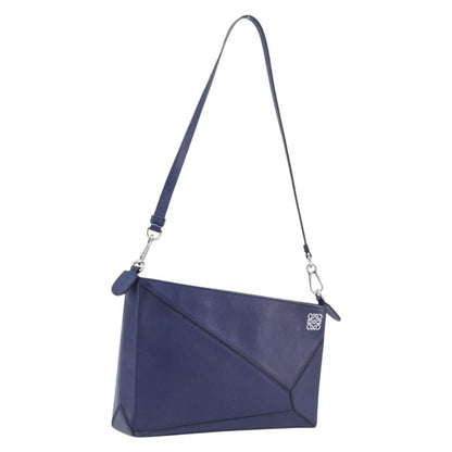 Loewe Puzzle Clutch Leather, Navy, Leather, Clutch