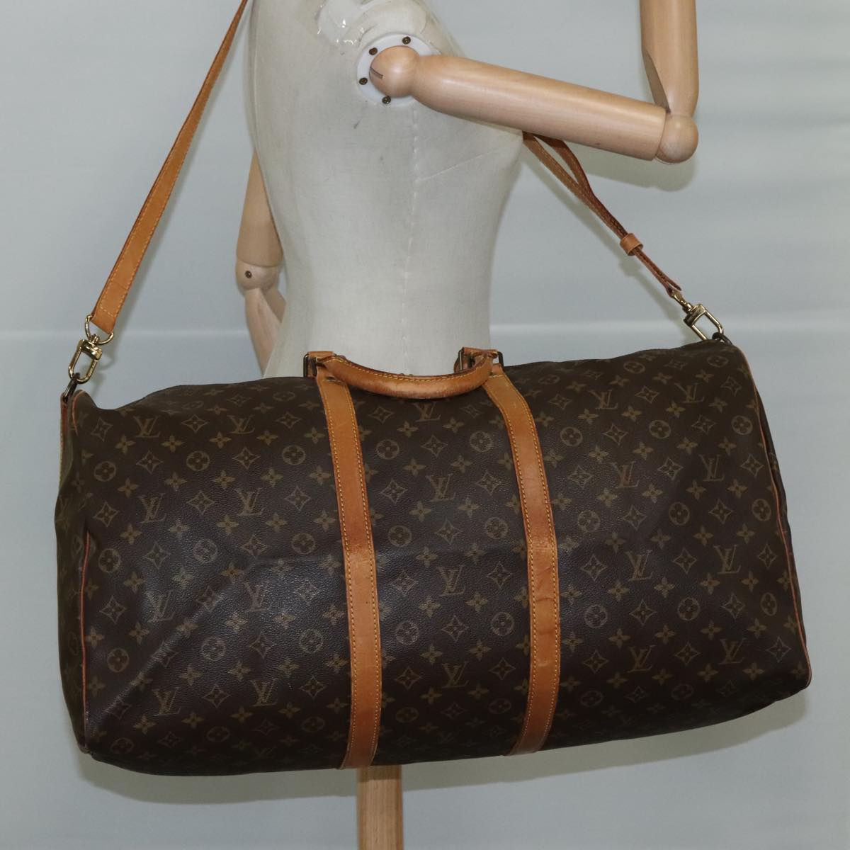 Louis Vuitton Keepall Bag Monogram Canvas, BROWN, CANVAS, Travel bag