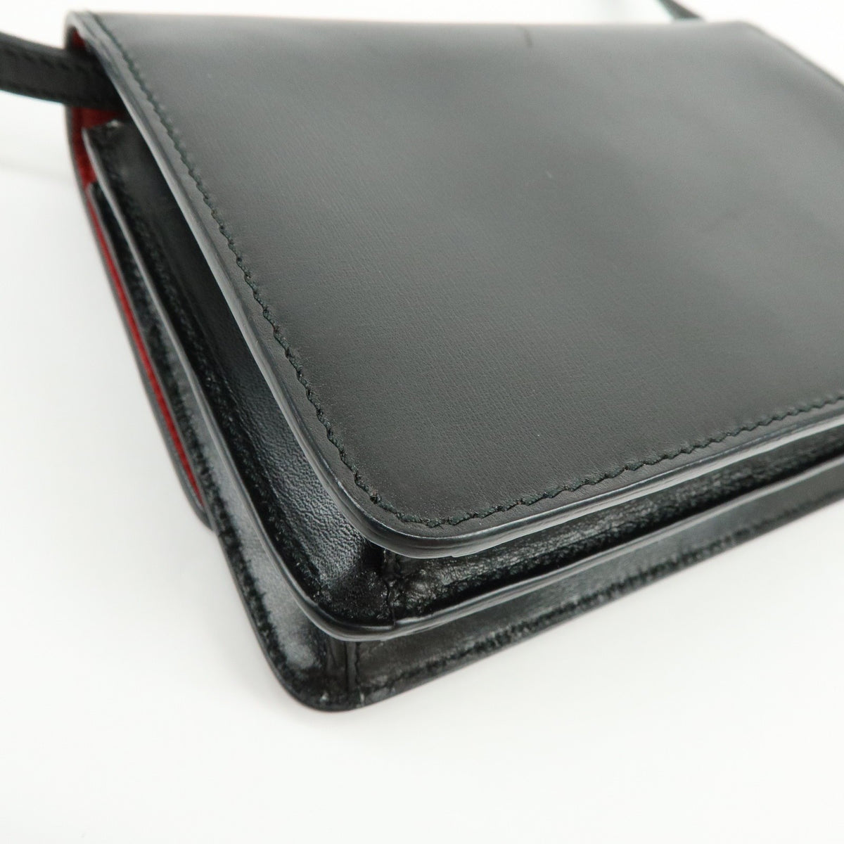 Prada Wallet on Strap City Calfskin, Black, Leather, Crossbody Bag