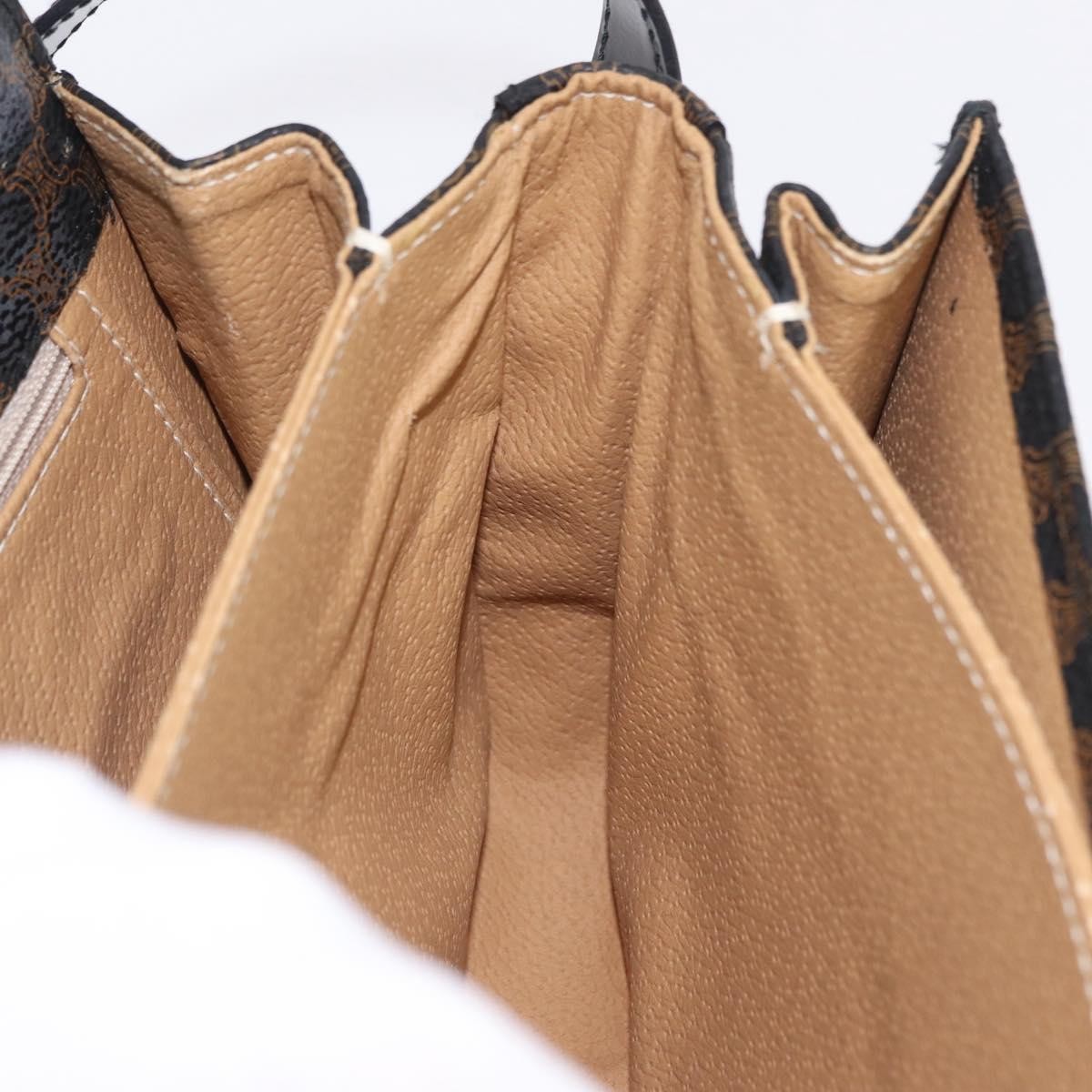 Celine Vintage Horse Carriage C Macadam Canvas and Leather, Black, Canvas, Shoulder Bag