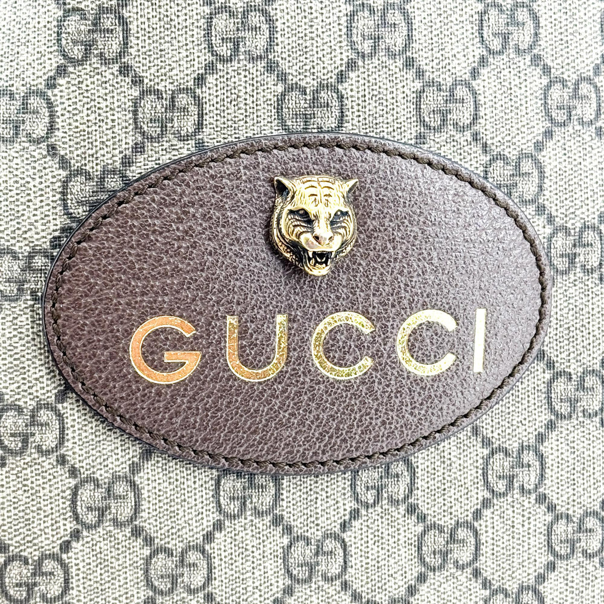 Gucci Neo Vintage Drawstring GG Coated Canvas, Brown, Canvas, Backpack