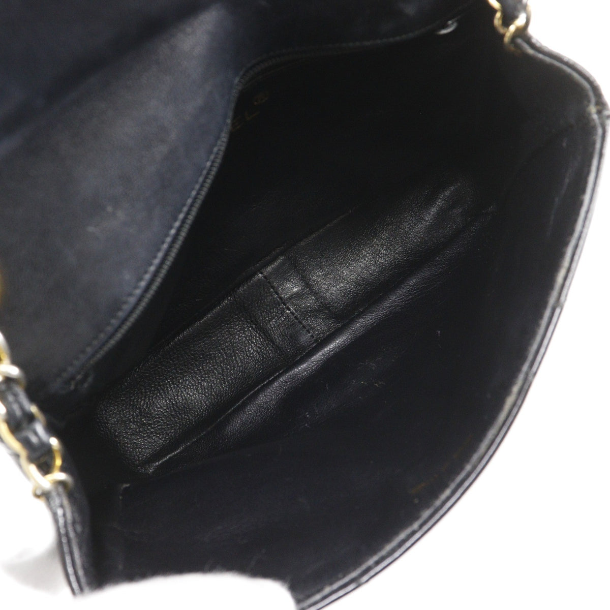 Chanel Flap Shoulder Leather, Black, Patent Leather, Shoulder Bag