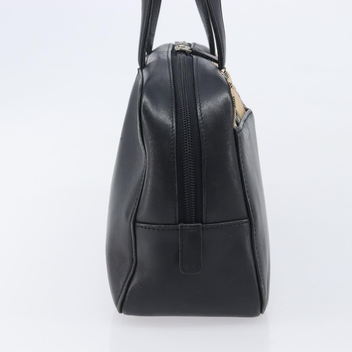 Burberry Nova Check Leather and Nylon, Black, Leather, Handbag