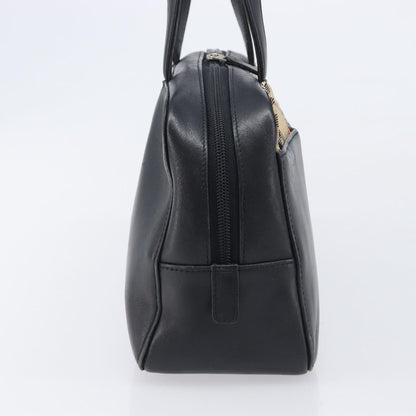 Burberry Nova Check Leather and Nylon, Black, Leather, Handbag