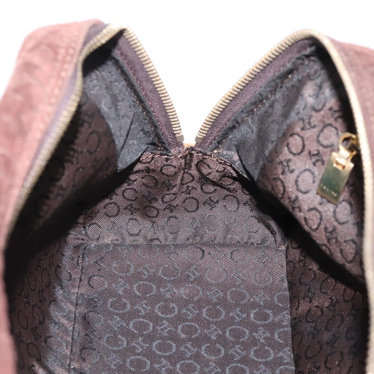 Celine C Macadam Suede and Leather, Brown, Suede, Handbag