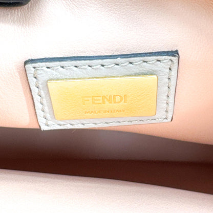 Fendi 2Jours Leather, Gray, Leather, Handbag