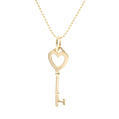 Tiffany & Co. Heart Key Pendant 18K Rose Gold with Diamonds, Gold, Pink Gold, Necklace