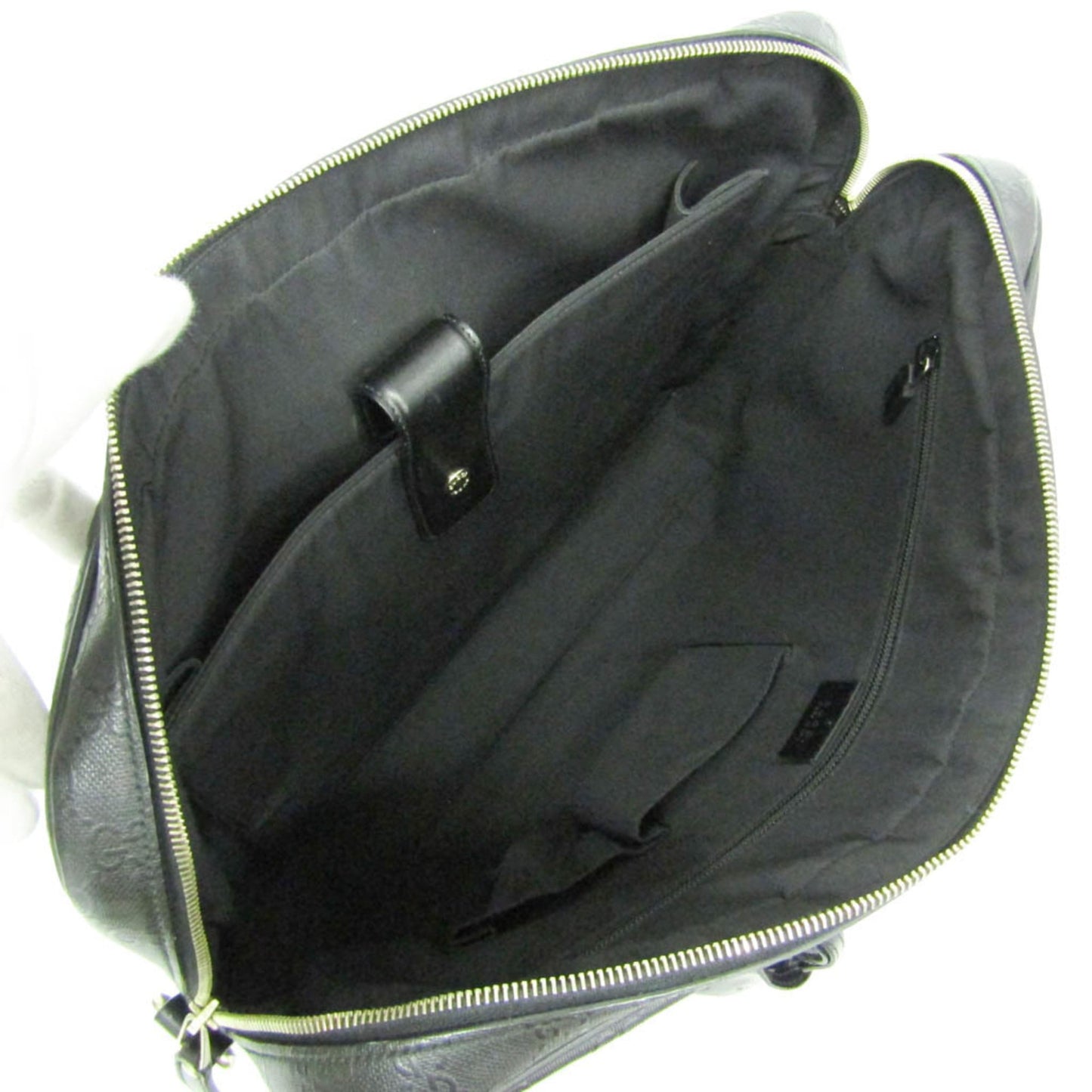 Gucci Convertible Briefcase Guccissima Leather, Black, Leather, Briefcase