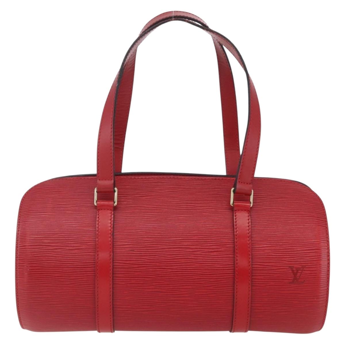 Louis Vuitton Soufflot Handbag Epi Leather, RED, LEATHER, Handbag