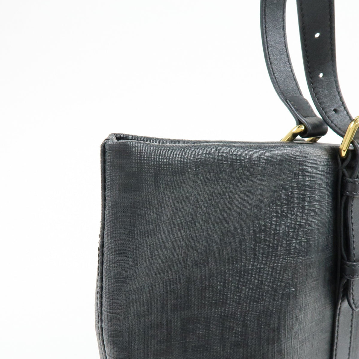 Fendi Superstar Zucchino Coated Canvas, Black, Canvas, Tote Bag