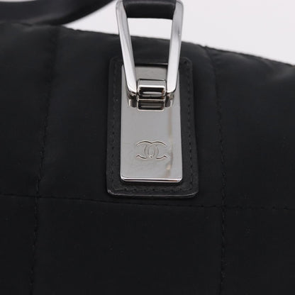 Chanel Square Stitch Boston Quilted Nylon, Black, Nylon, Handbag