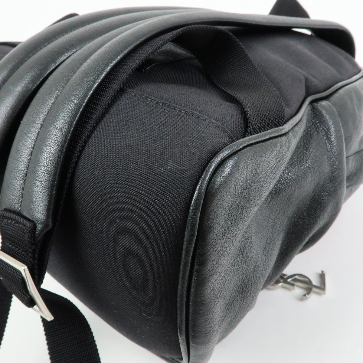 Saint Laurent City Patchwork Leather, Black, Leather, Backpack