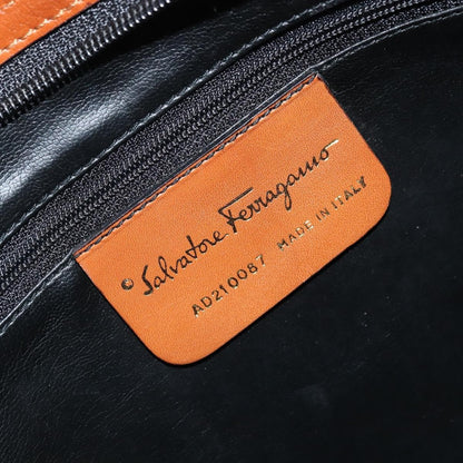 Salvatore Ferragamo Shoulder Leather, Black, Leather, Shoulder Bag
