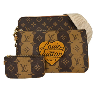 Louis Vuitton Nigo Trio Messenger Limited Edition Stripes Monogram Canvas, Brown, Canvas, Shoulder Bag