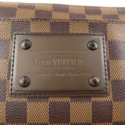 Louis Vuitton Brooklyn Pochette Plate Damier, Brown, Canvas, Clutch