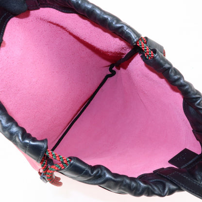Gucci Logo Drawstring Printed Leather, Pink, Leather, Backpack