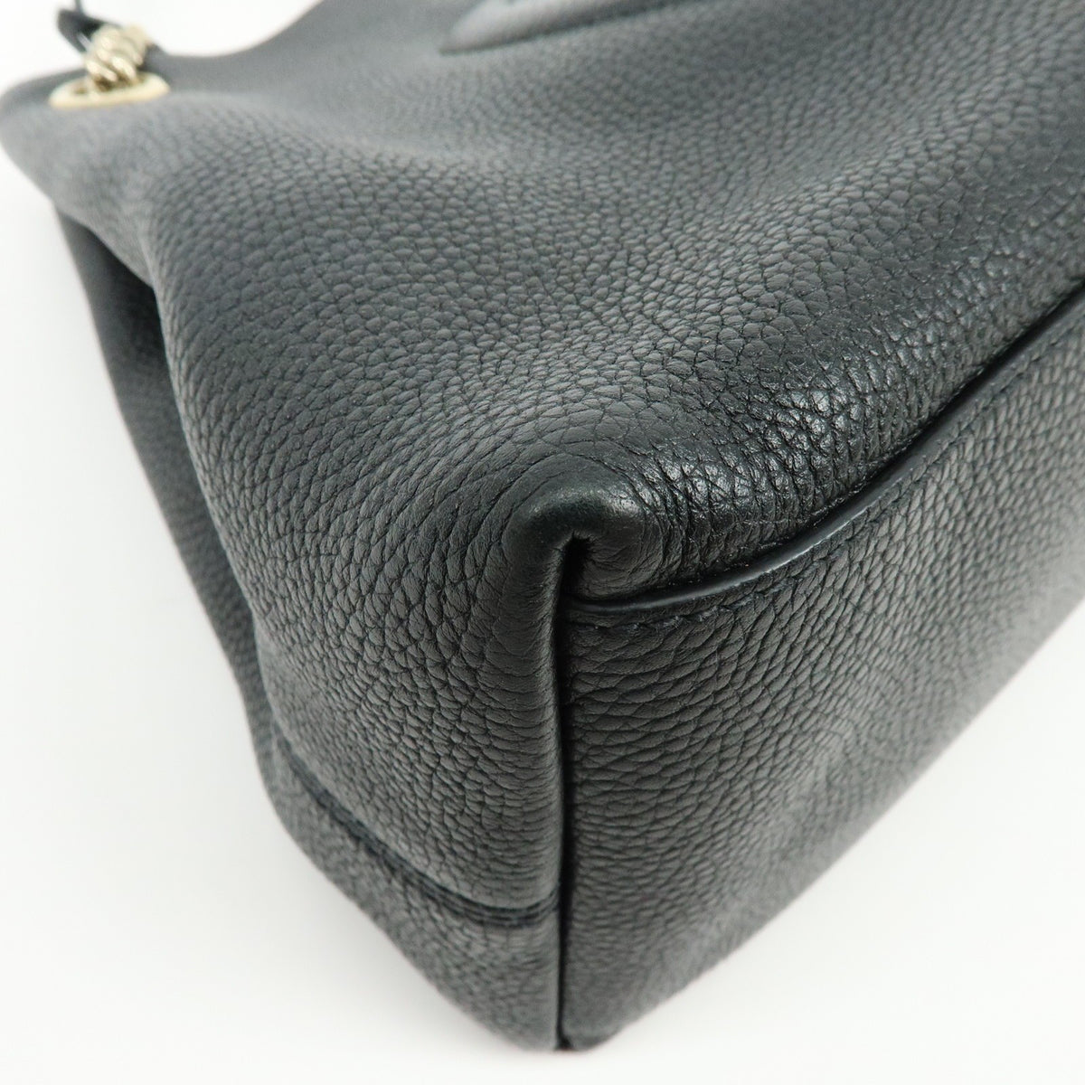 Gucci Soho Chain Strap Leather, Black, Leather, Shoulder Bag