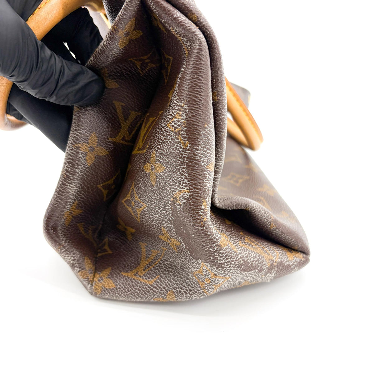 Louis Vuitton Pallas Monogram Canvas with Leather, Brown, Canvas, Tote Bag