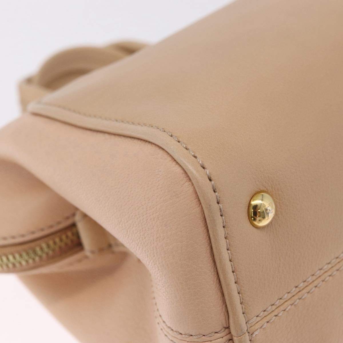 Fendi Chameleon Satchel Leather, Beige, Leather, Handbag