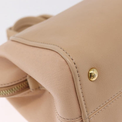 Fendi Chameleon Satchel Leather, Beige, Leather, Handbag