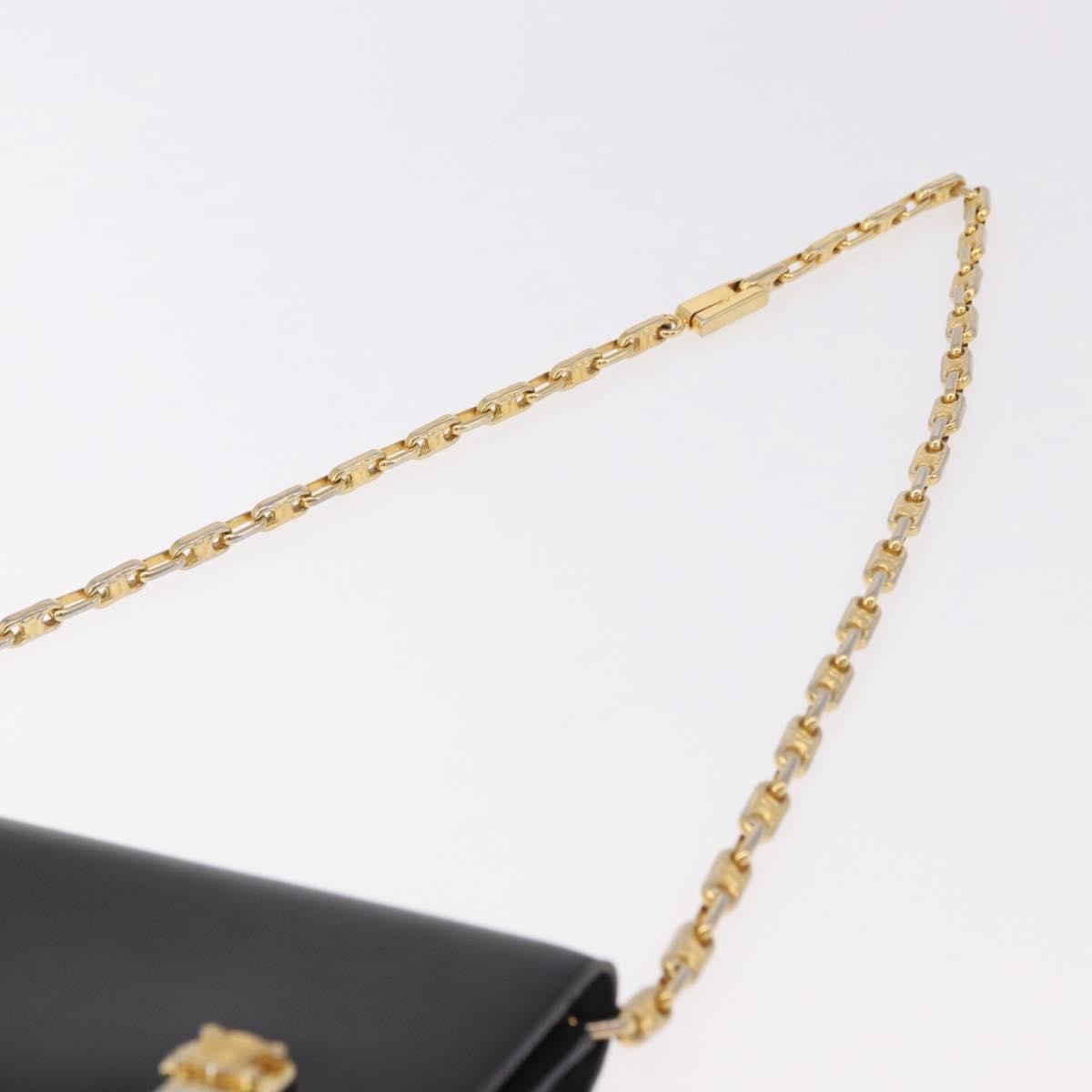 Celine Shoulder Leather, Black, Leather, Shoulder Bag