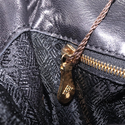 Bottega Veneta Backpack Leather with Intrecciato, Black, Leather, Backpack
