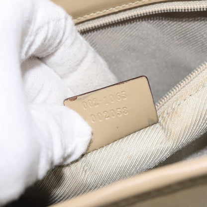 Gucci Bow Frame Chain Clutch Crystal GG Embellished Moire, BEIGE, LEATHER, Handbag