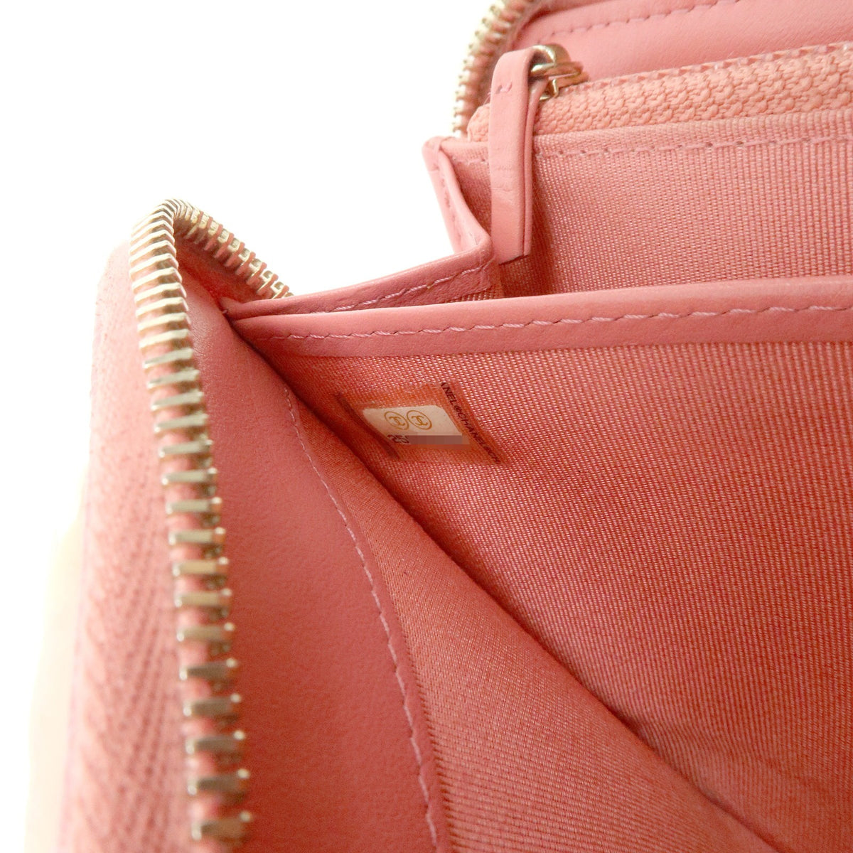 Chanel Zip Around Organizer Quilted Caviar, Pink, Leather, Wallet