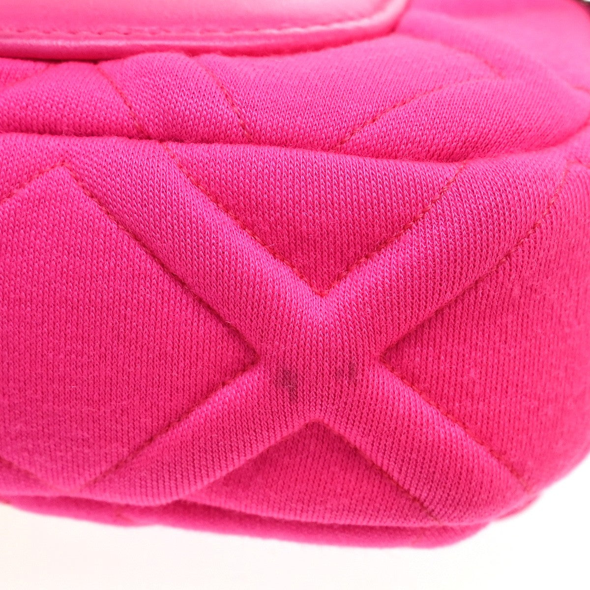 Chanel 19 Belt Quilted Jersey, Pink, Canvas, Shoulder Bag