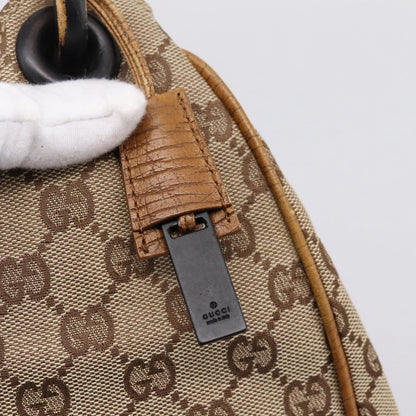 Gucci Vintage Bamboo Handle GG Canvas, Beige, Canvas, Tote Bag