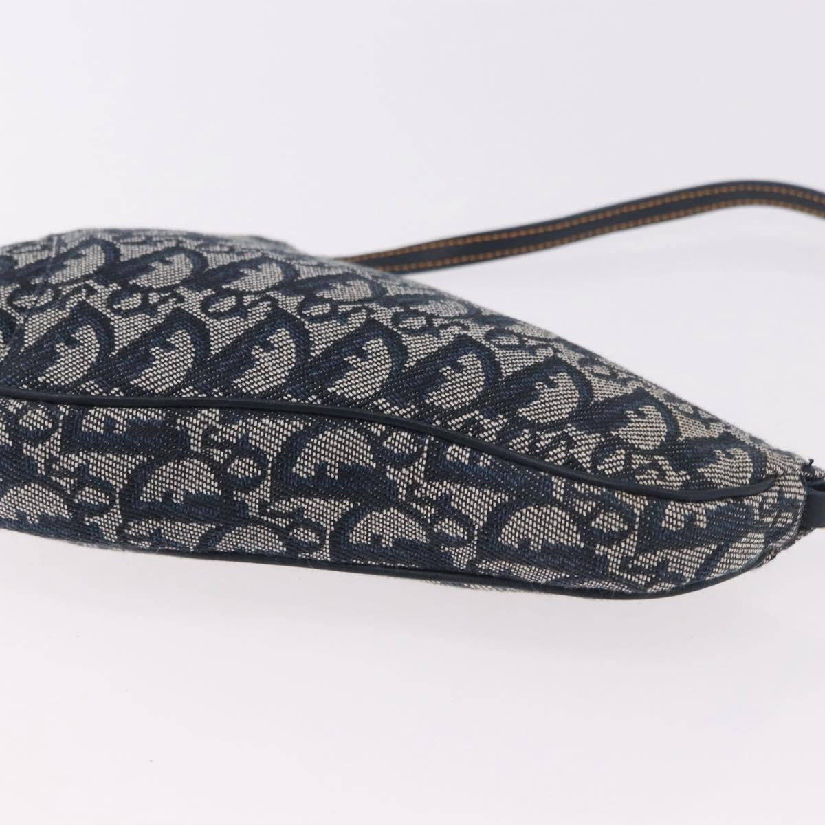 Christian Dior Vintage Saddle Bag Canvas, Navy, Canvas, Clutch