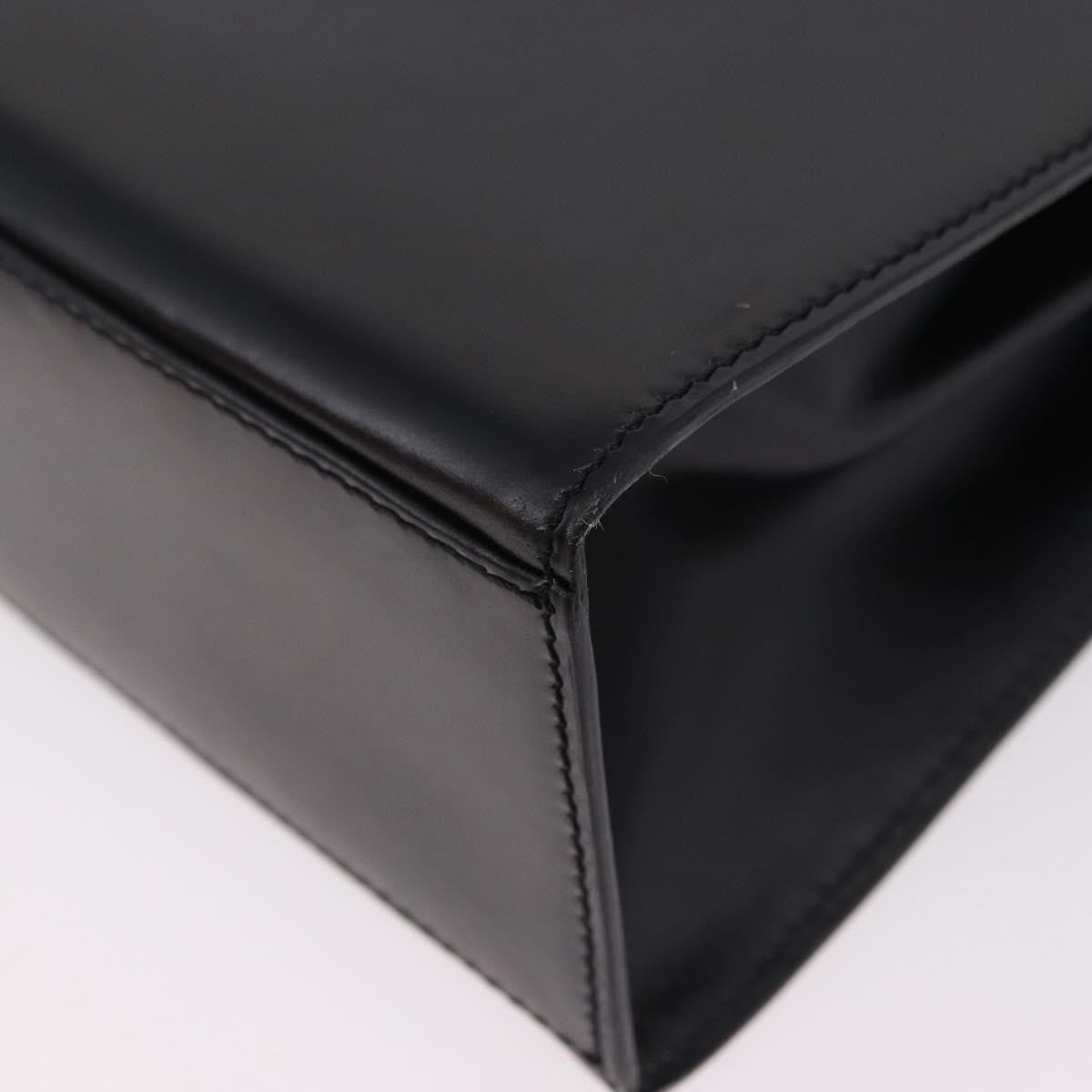 Celine Vintage Logo Top Handle Leather, Black, Leather, Handbag