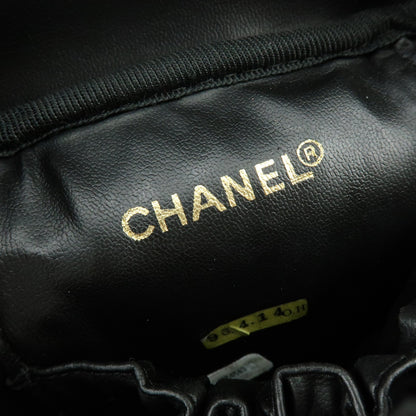 Chanel Vanity Leather, Black, Leather, Handbag