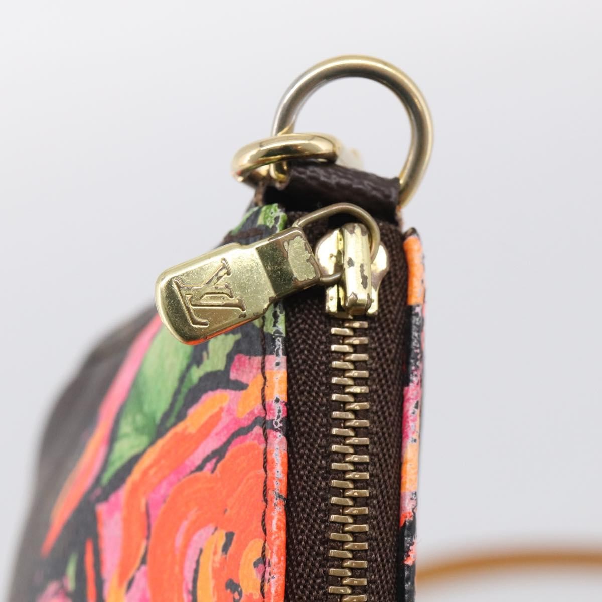 Louis Vuitton Pochette Accessoires Limited Edition Monogram Roses, Multicolour, Canvas, Clutch