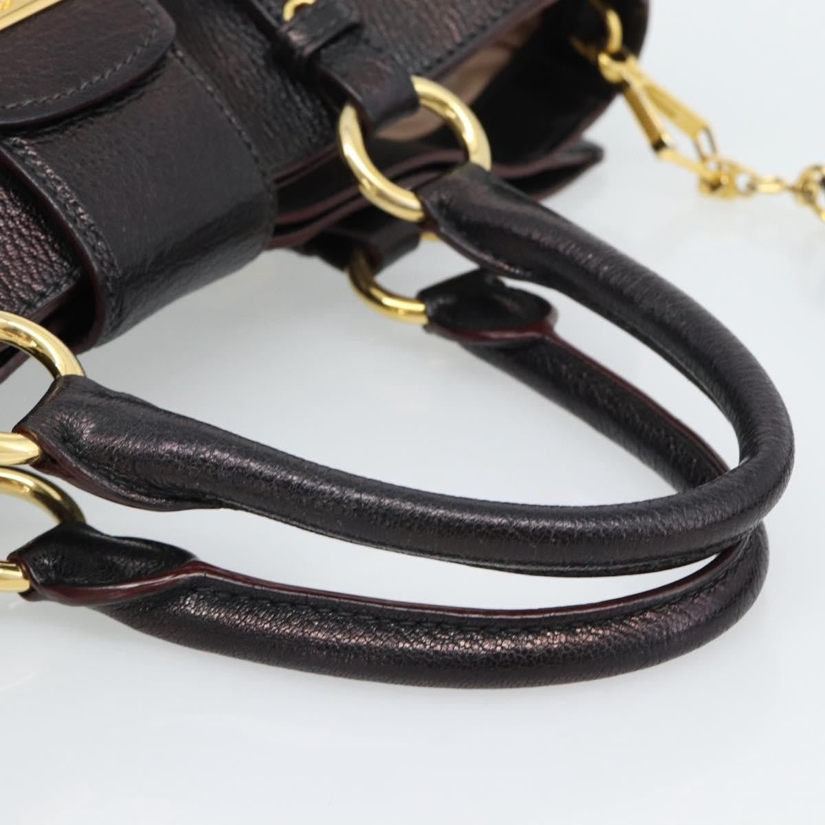 Miu Miu Madras Convertible Lock Leather, Black, Leather, Tote Bag