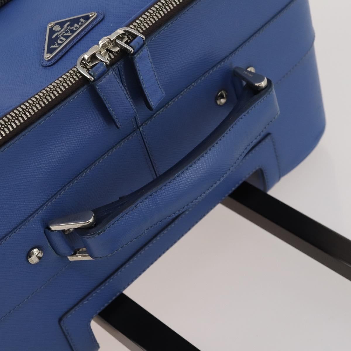 Prada Travel Saffiano Leather, Blue, Leather, Travel Bag