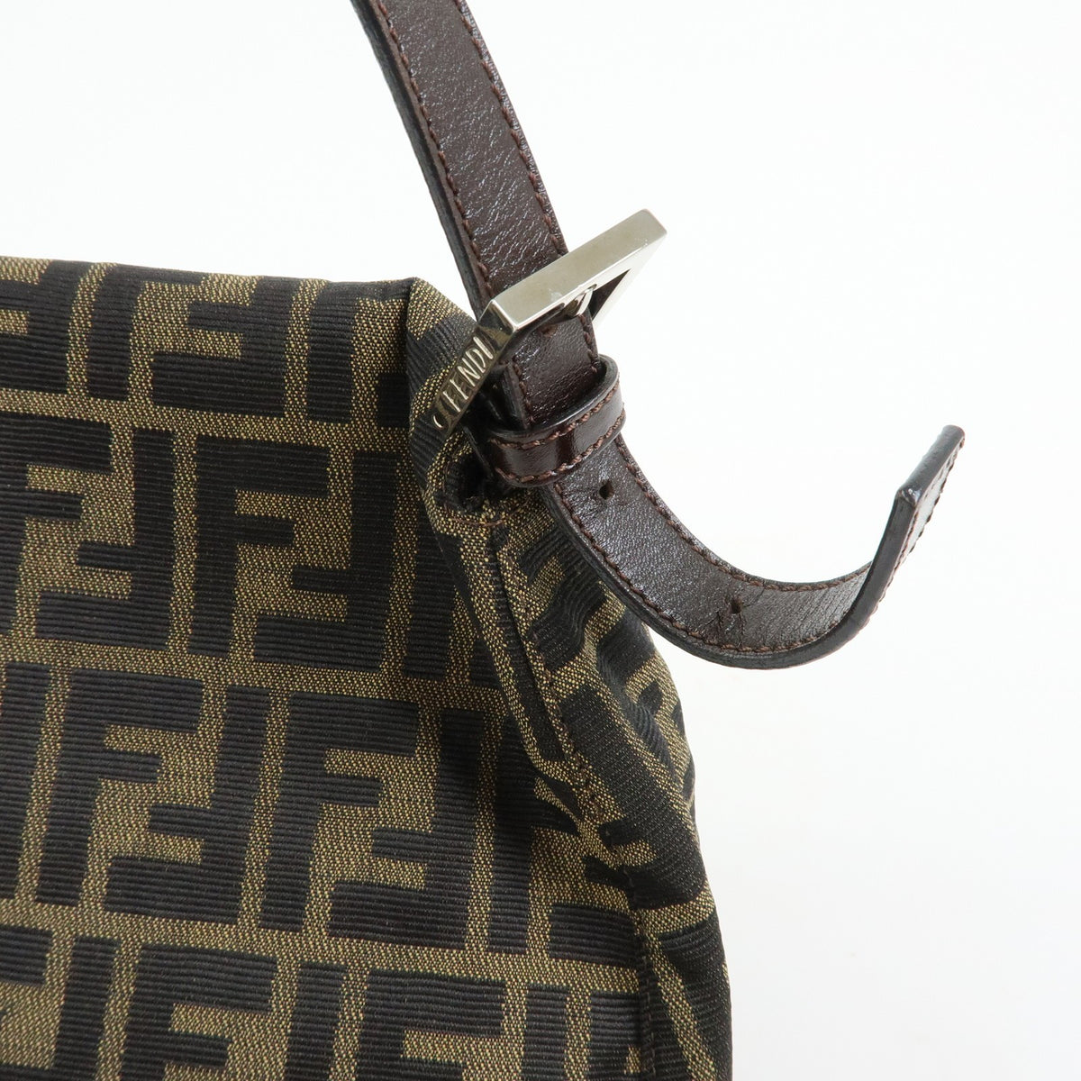 Fendi Zucchino Mamma Baguette Canvas, Brown, Canvas, Shoulder Bag