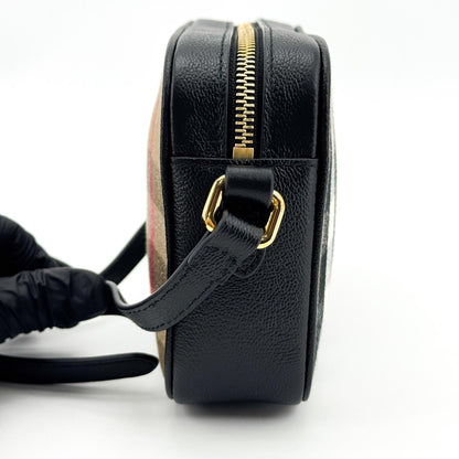 Burberry Camera Vintage Check Canvas, Black, Canvas, Handbag