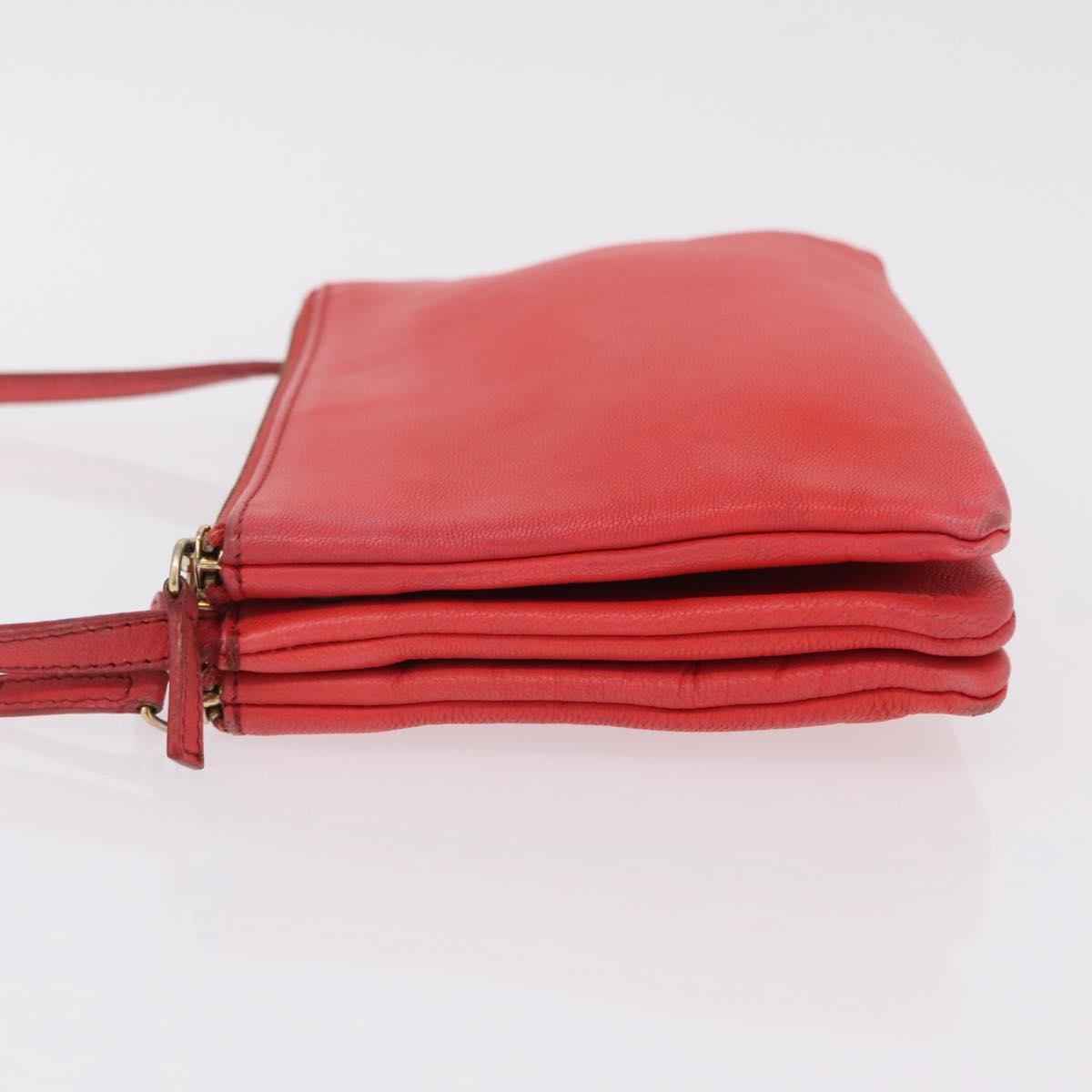 Celine Trio Leather, Red, Leather, Crossbody Bag
