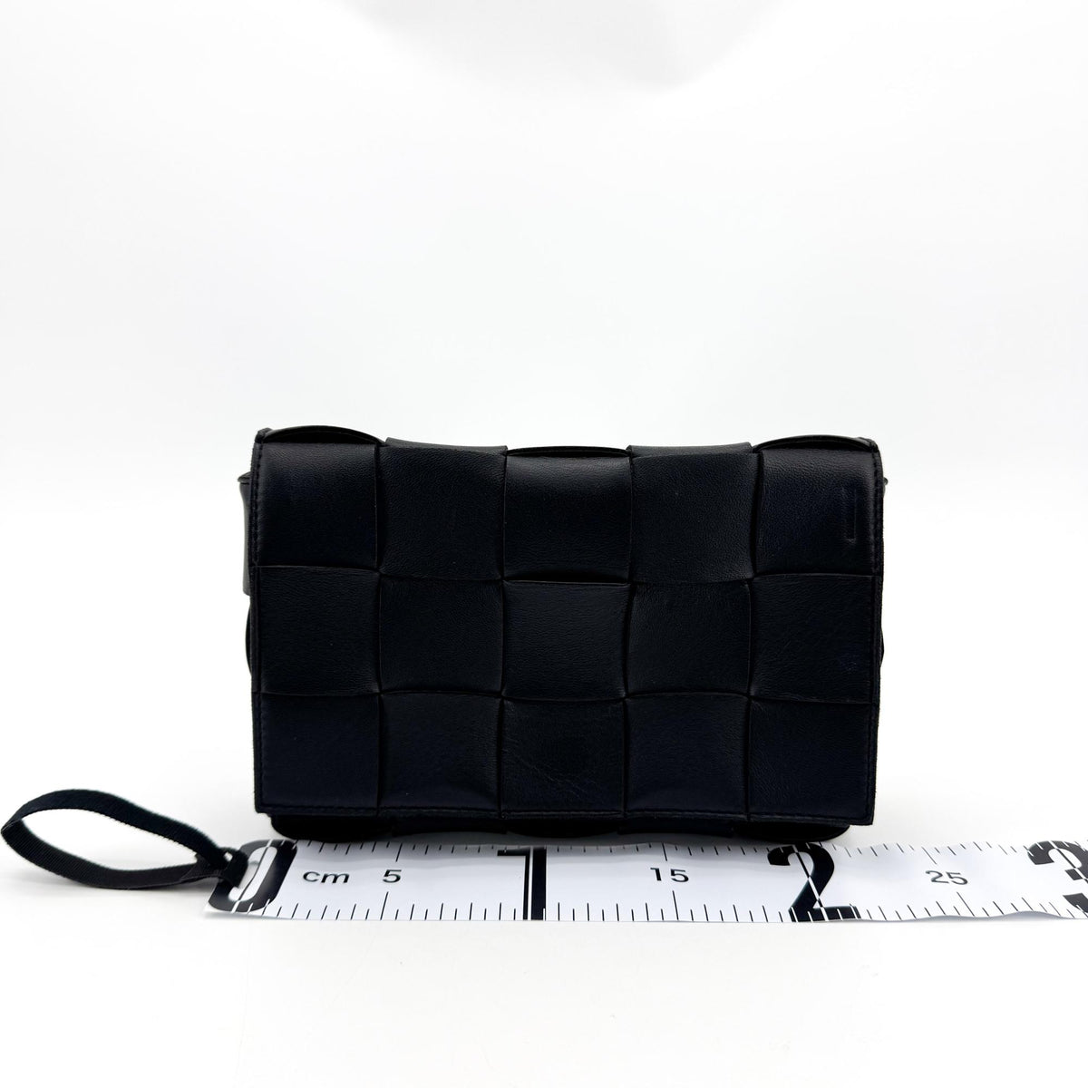Bottega Veneta Cassette Maxi Intrecciato Leather, Black, Leather, Crossbody Bag
