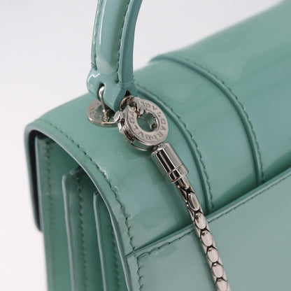 Bvlgari Serpenti Forever Top Handle Patent, Green, Patent Leather, Handbag