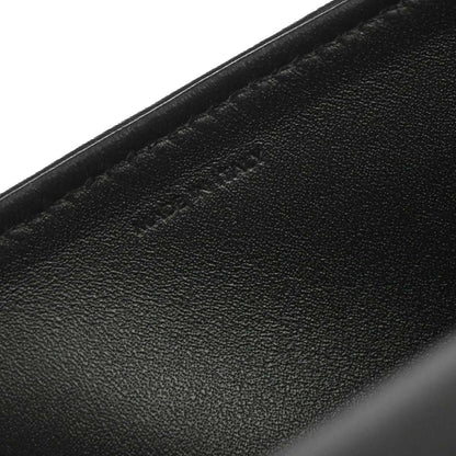 Celine Logo Chain Flap Quilted Goatskin, Black, Leather, Shoulder Bag