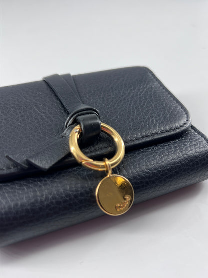 Chloe Alphabet Chain Clutch Bag Leather, BLACK, LEATHER, Clutche & pouche