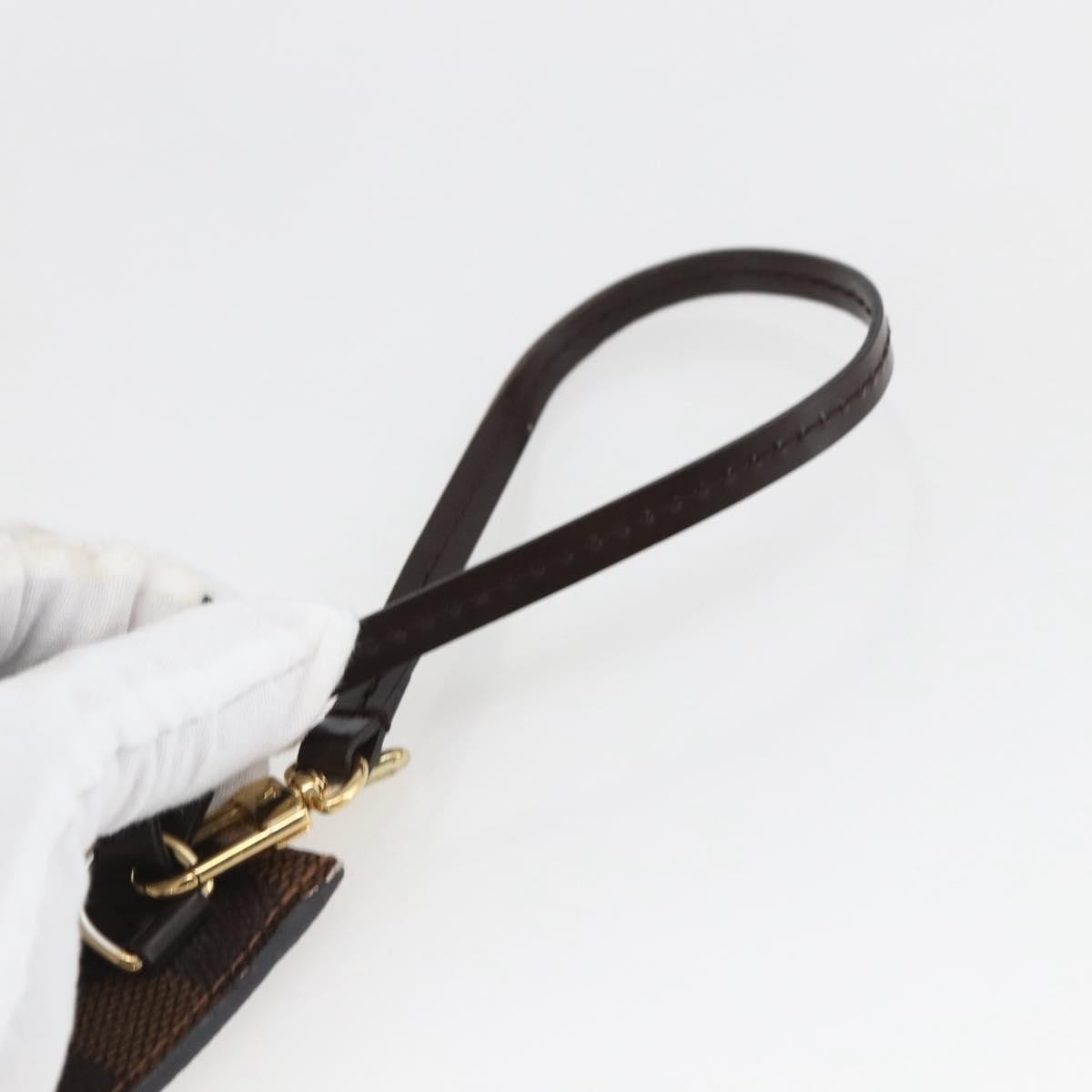 Louis Vuitton Neverfull Pochette Damier Ebene, Brown, Canvas, Clutch